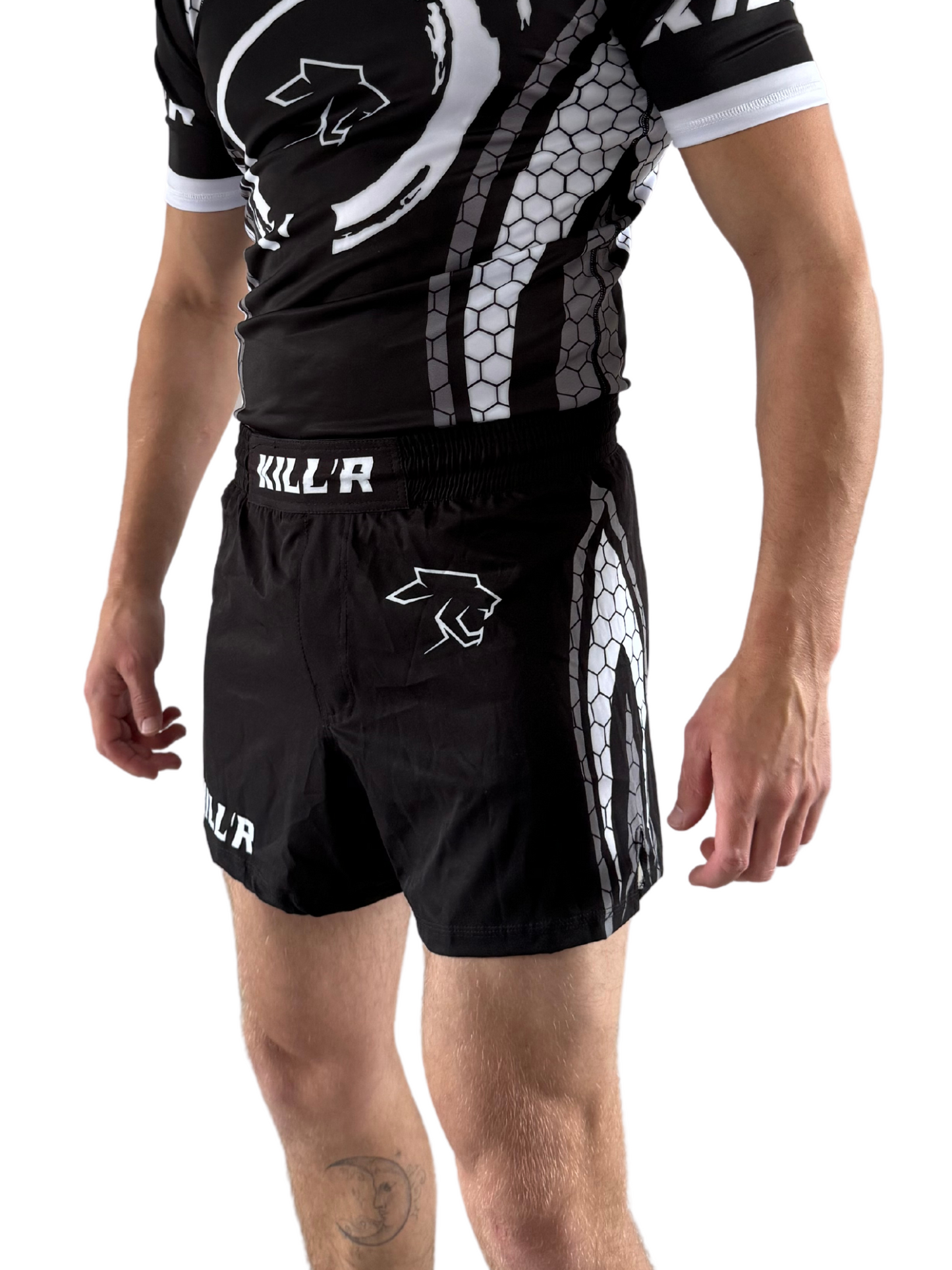 MMA Shorts Black/White