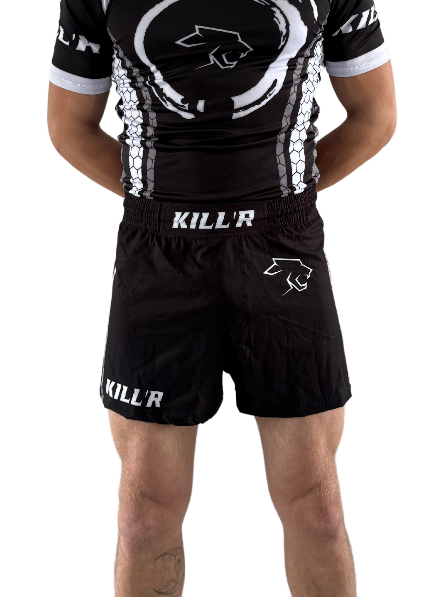 MMA Shorts Black/White