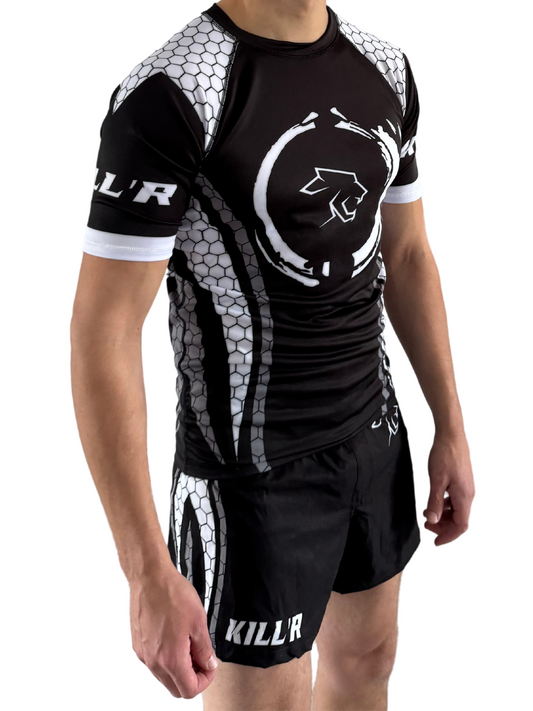 Rashguard - MMA Shirt Black/White