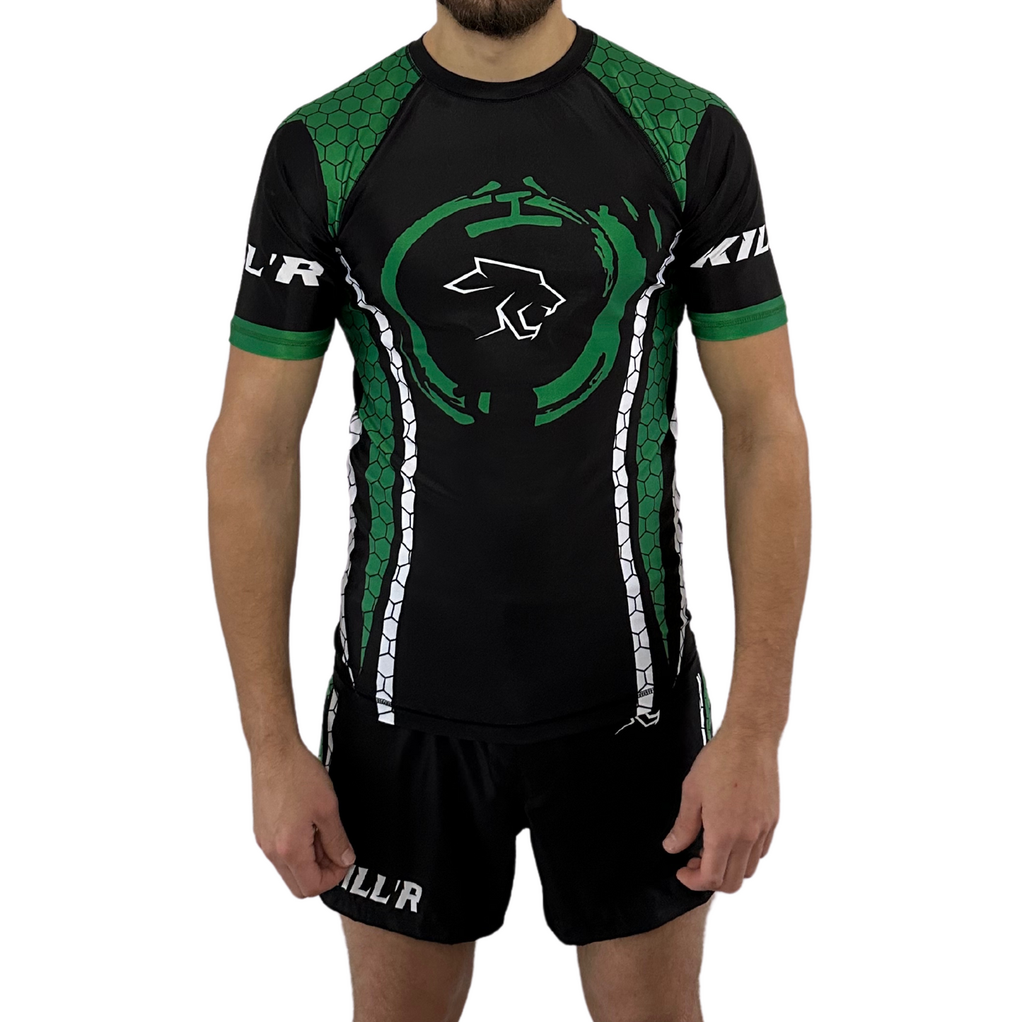 Rashguard - MMA Shirt Zwart Groen
